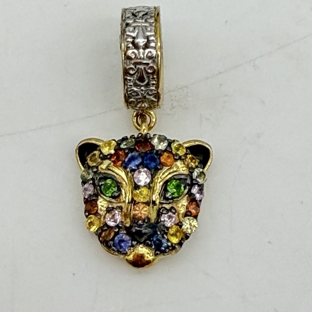 MICHAEL VALITUTTI Panther‎ Jaguar Head Pendant Sterling Silver Multi Gemstone